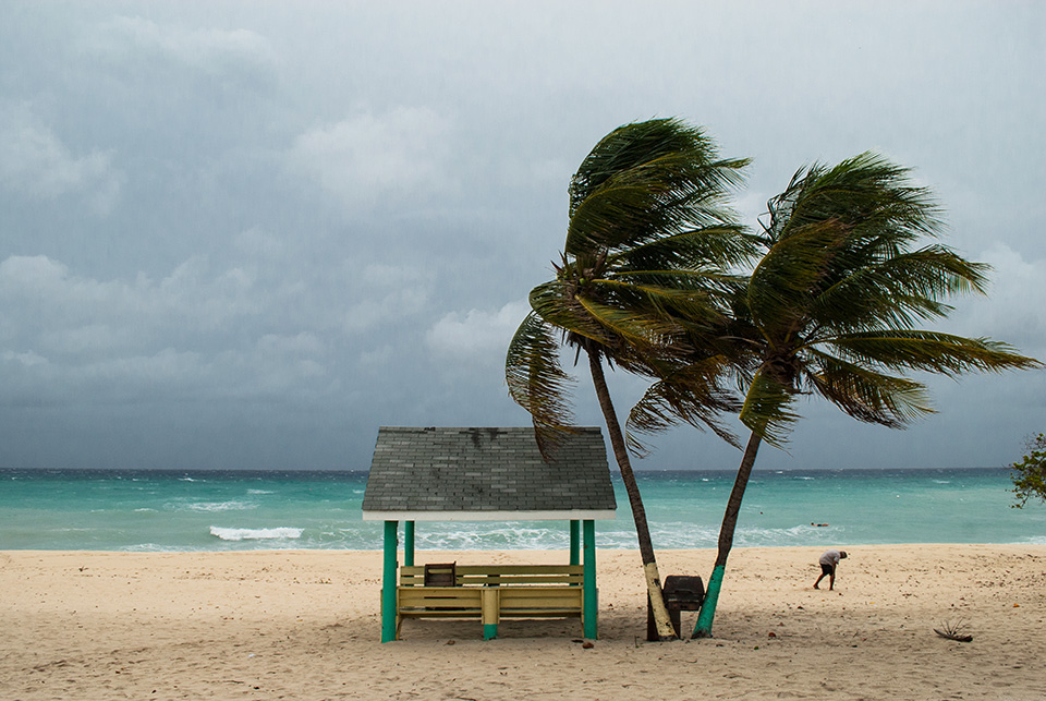 Image of hurricane on a beach