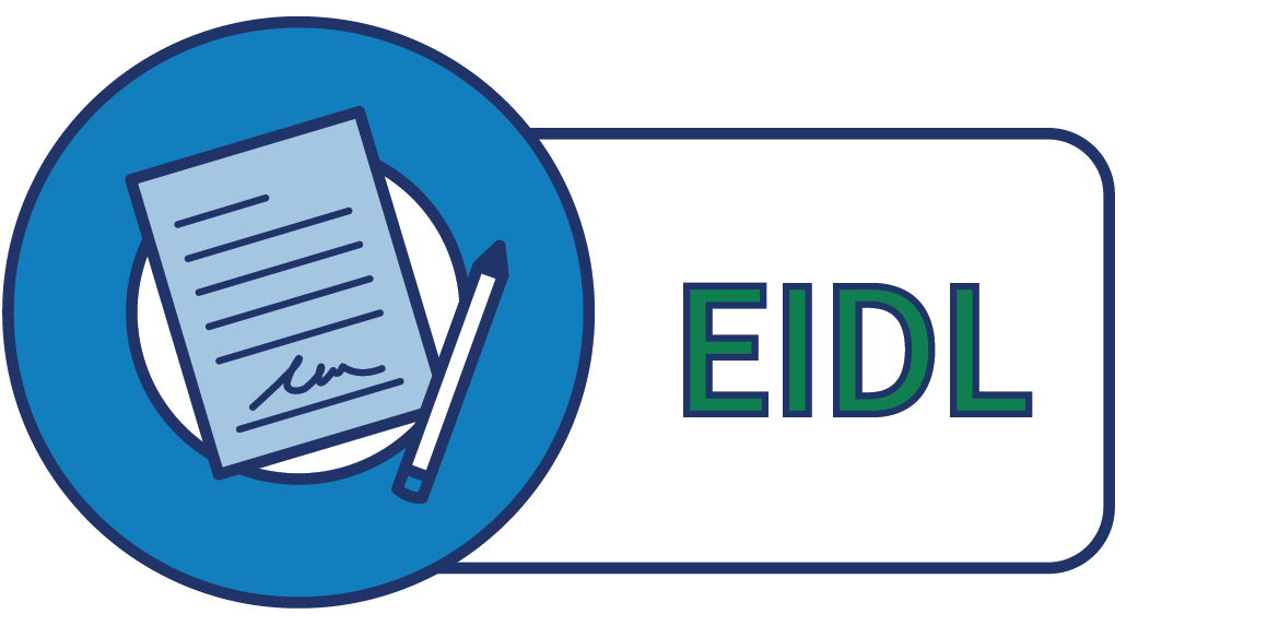 Document in circle next to the letters "EIDL"