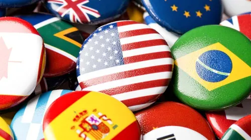 Buttons of different flags