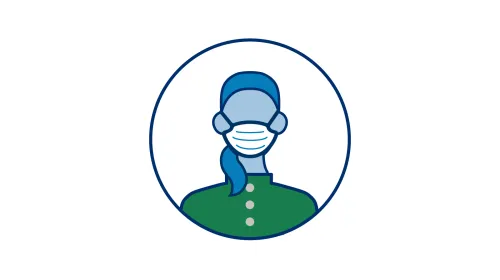 Decorative person wearing a mask icon