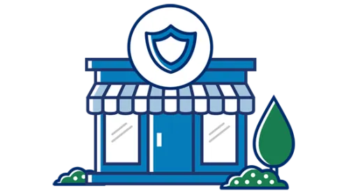 Storefront with shield