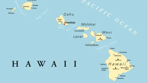 Map of the state of Hawaii