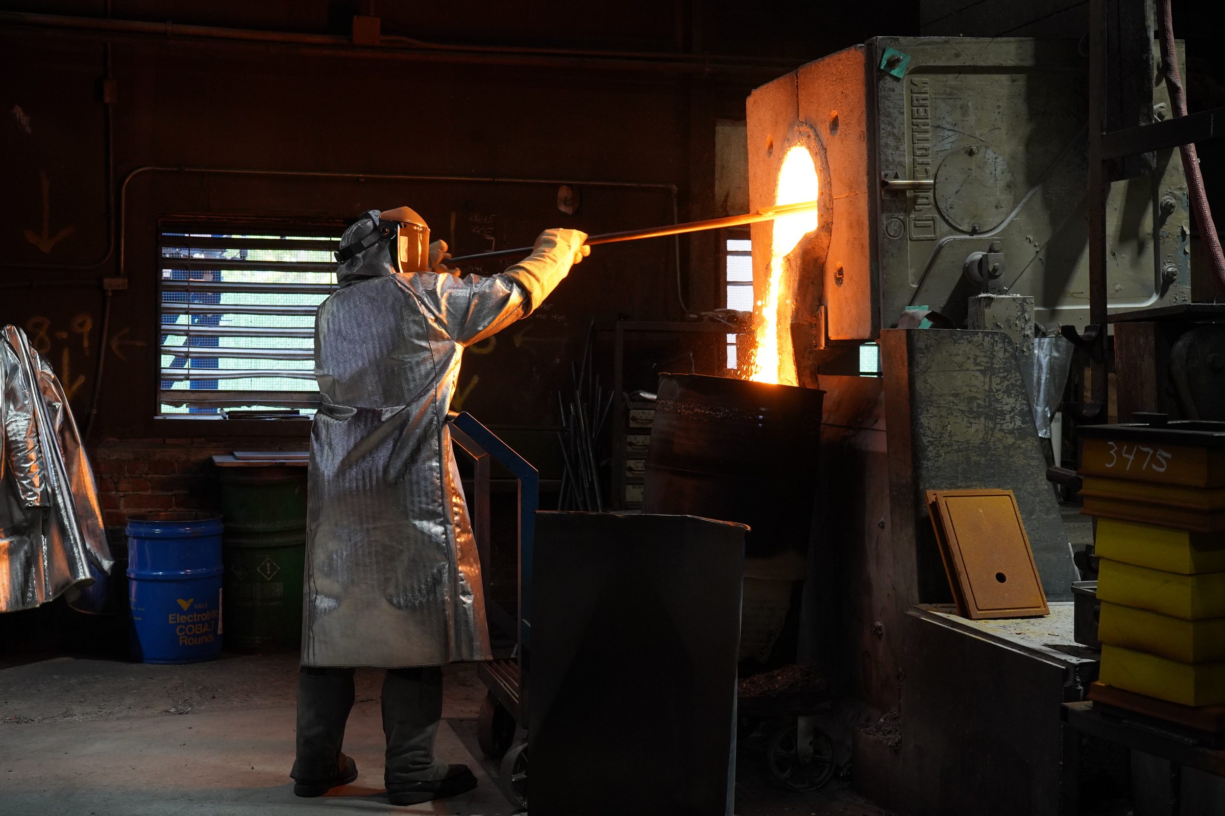 A furnace operator at a U.S. metals producer. SBA photo.