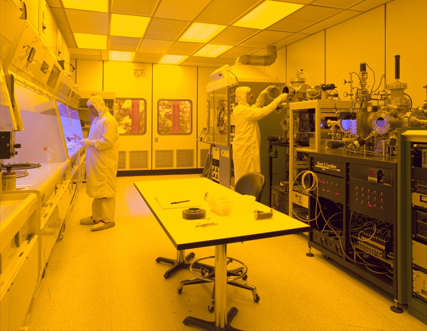 Semiconductor clean room. Public domain, via Wikimedia Commons.