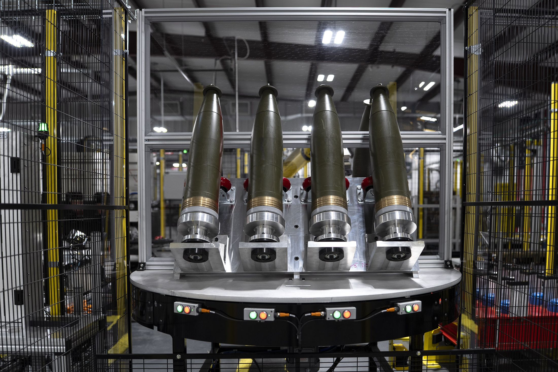 155mm projectile line, General Dynamics Ordnance and Tactical Systems, Camden, Arkansas, February 2026. Department of War photo.